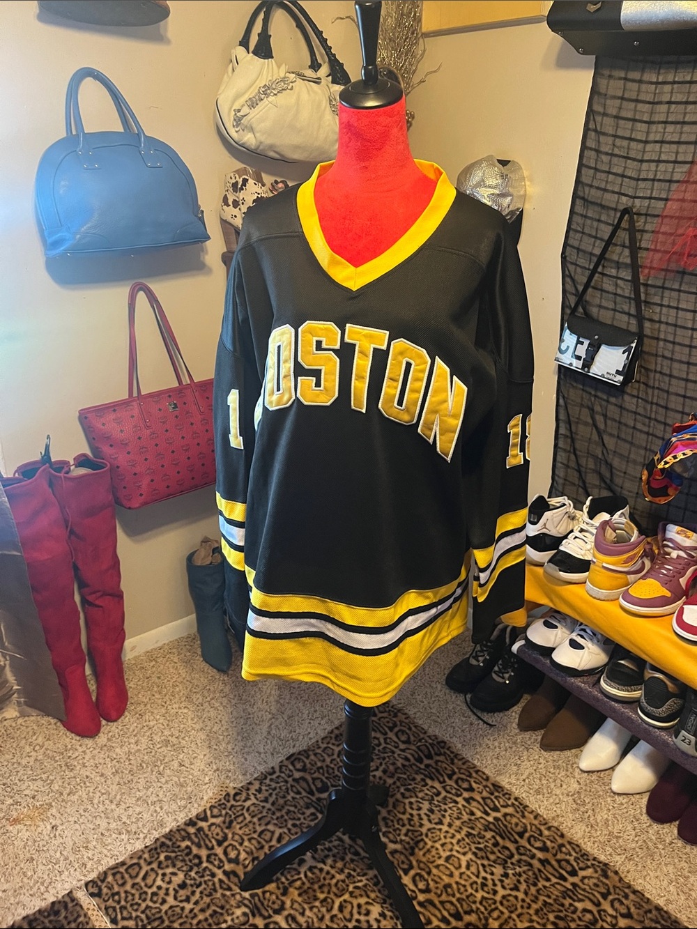 Boston Black & Yellow Hockey Jersey - Team-Style Men’s Shirt